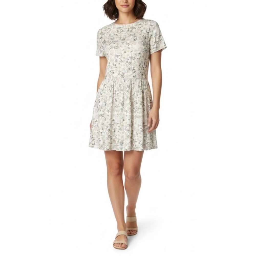 Anine Bing Floral Cotton Mini Keyhole Back Dress Size Small airy flowy